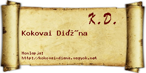 Kokovai Diána névjegykártya